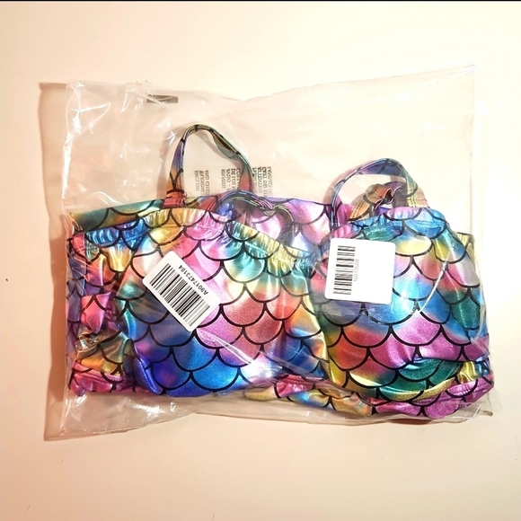 ❤️NWT VINTAGE TORRID MERMAID WIRELESS TANKINI TOP ' OPTIONAL CROSS BACK STRAPS - Picture 3 of 12